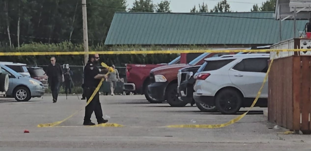 default-1028 Police clean up crime scene tape outside Dirty O'Fergies bar. Three people were injured in a shooting early on Saturday morning.