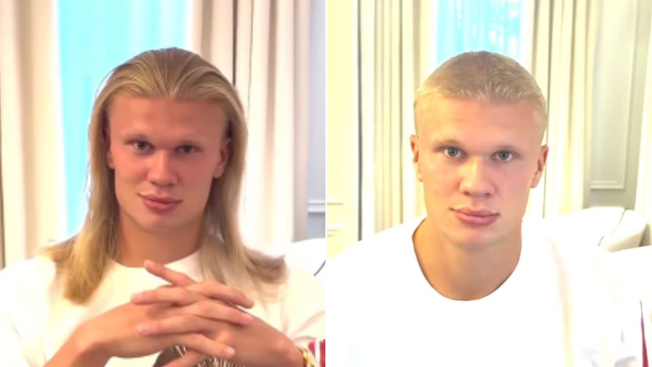 default-1085 Side-by-side images of the same man looking at the camera. On the left, he has long hair. On the right, he has a buzz cut.