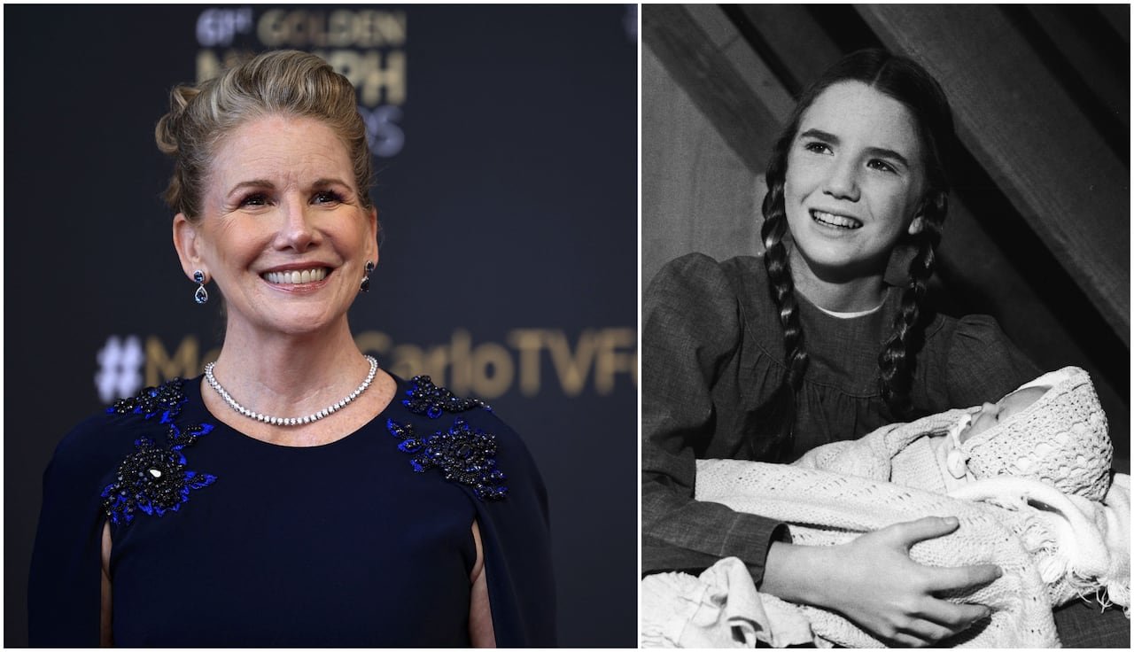 default-118 A composite image shows, at left, a smiling woman in a blue dress and pearls posing for a photo, and at right, a black and white image of a young girl with braided hair holding a baby.