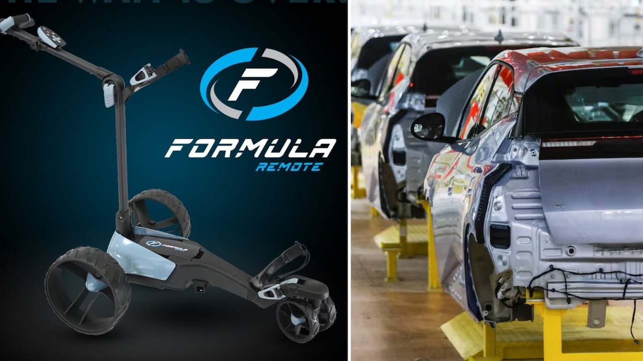 default-76 To the left, an image of a golf trolley. To the right, an image of Chinese electric vehicles.